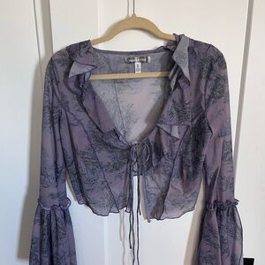 Women's Purple Sheer Top